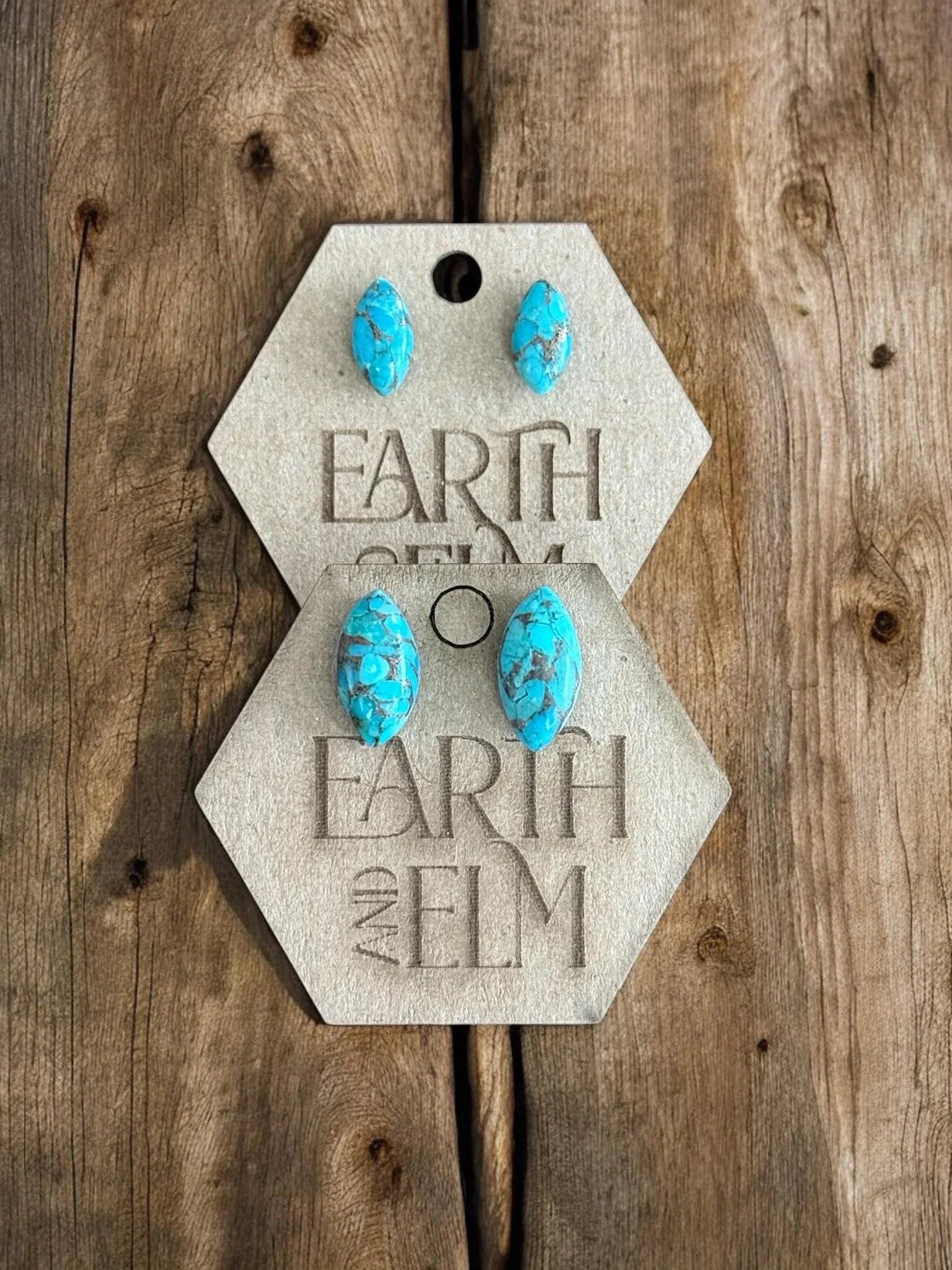 Turquoise Marquise Studs - earthandelm