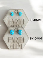 Turquoise Oval Gemstone Studs - earthandelm