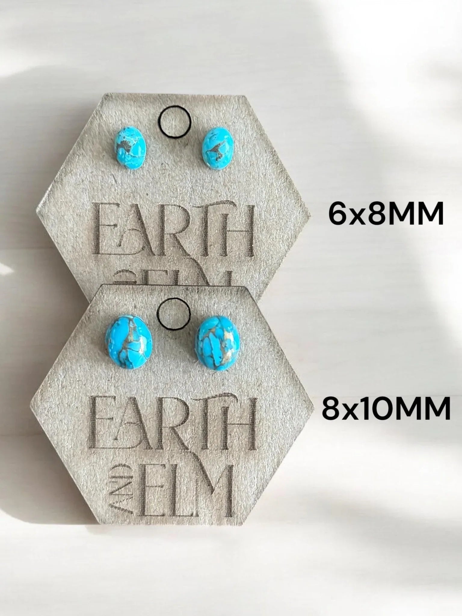 Turquoise Oval Gemstone Studs - earthandelm