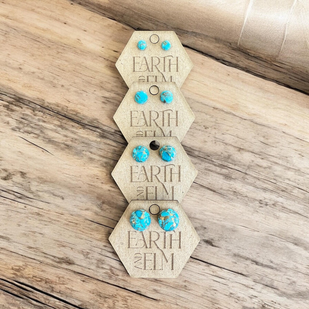 Turquoise Round Studs - earthandelm