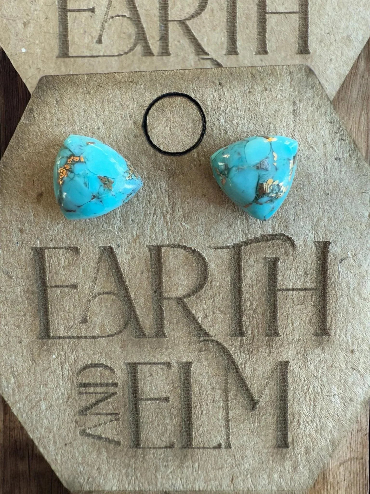 Turquoise Trillion Gemstone Studs - earthandelm