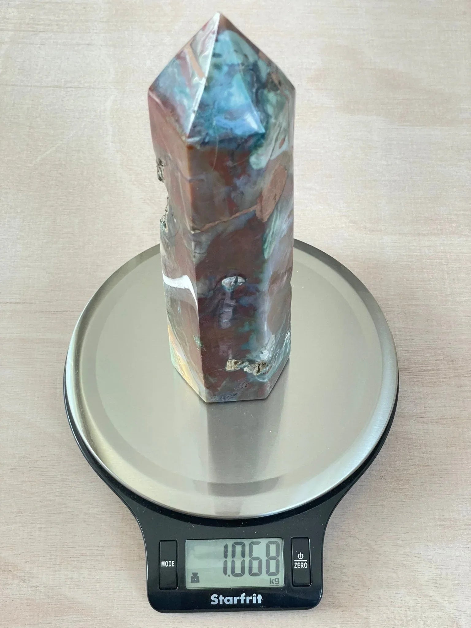 XL Ocean Jasper Tower | OJ Point | Carved Polished Generator | AAA Ocean Jasper | Extra Large Tower - earthandelm