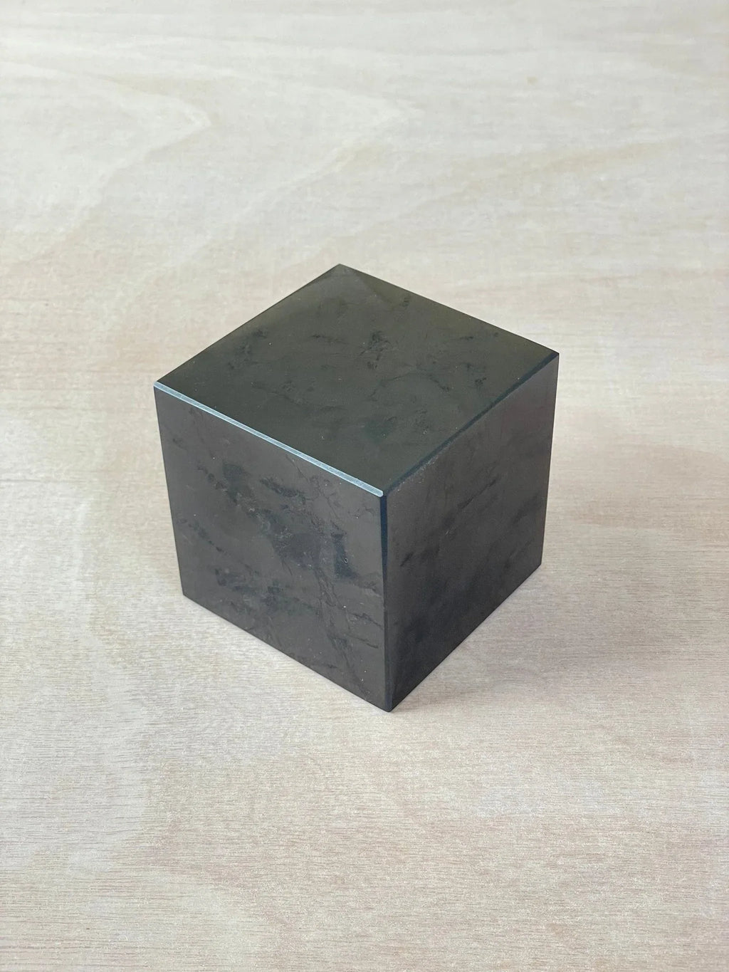 XL Shungite Cube | EMF Protection | Carved Square Crystal | Polished Shungite Gemstone - earthandelm