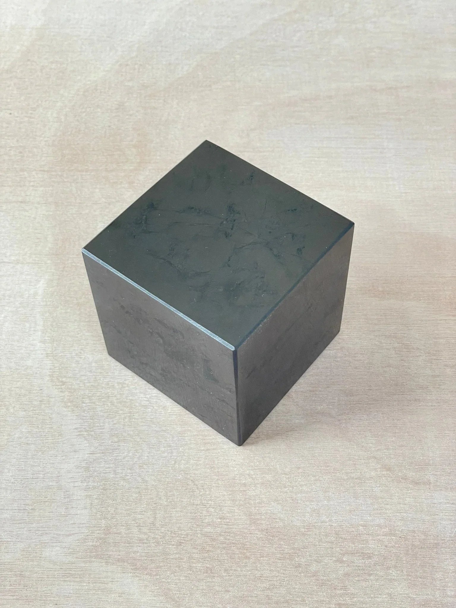 XL Shungite Cube | EMF Protection | Carved Square Crystal | Polished Shungite Gemstone - earthandelm