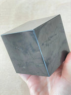 XL Shungite Cube | EMF Protection | Carved Square Crystal | Polished Shungite Gemstone - earthandelm