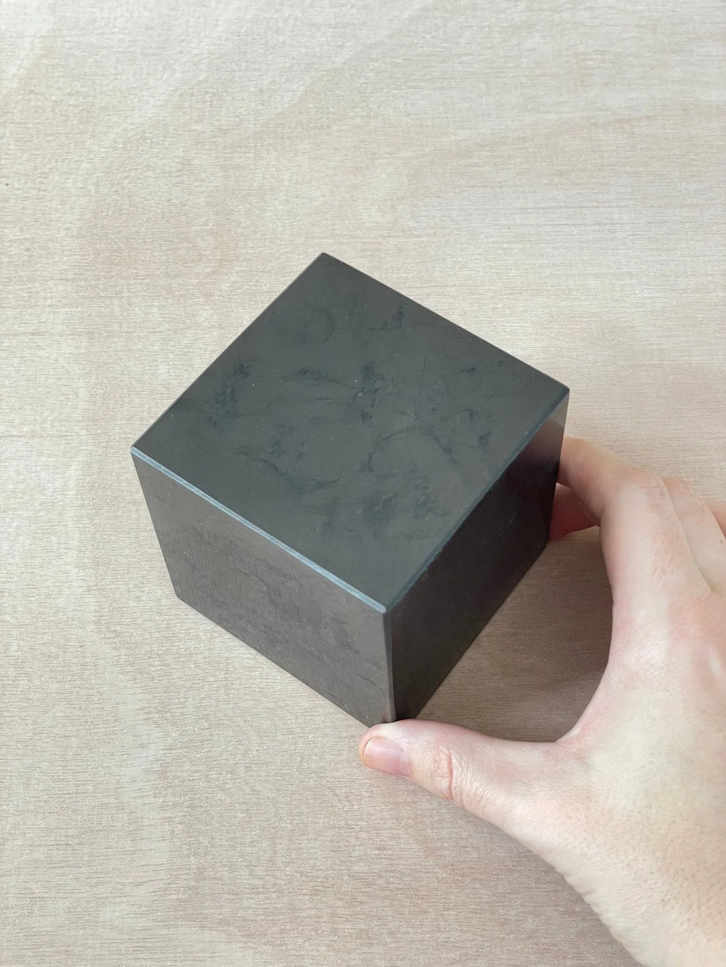 XL Shungite Cube | EMF Protection | Carved Square Crystal | Polished Shungite Gemstone - earthandelm
