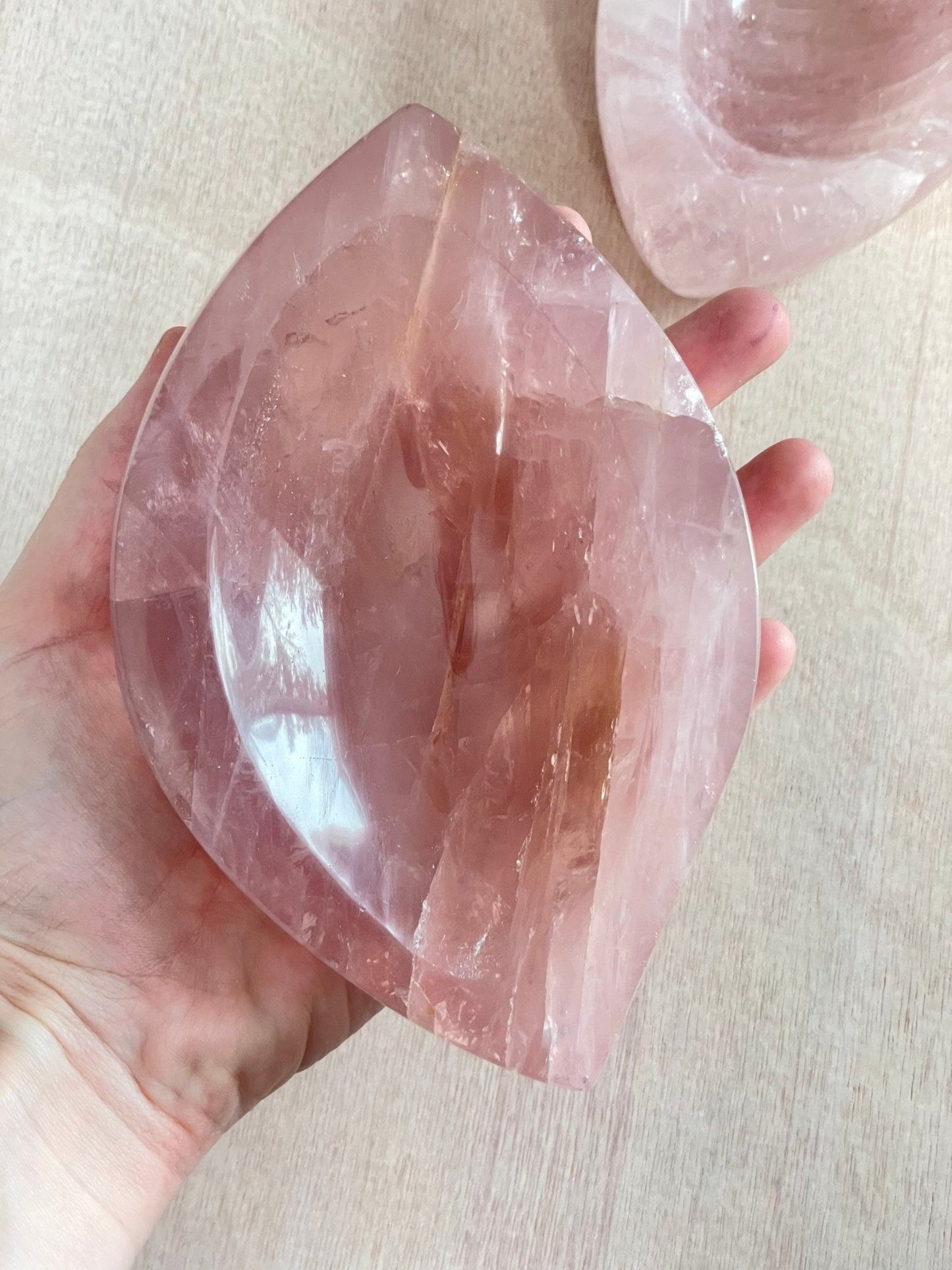 XXL Rose Quartz Bowl | Rose Quartz Carved Gemstone Bowl - earthandelm
