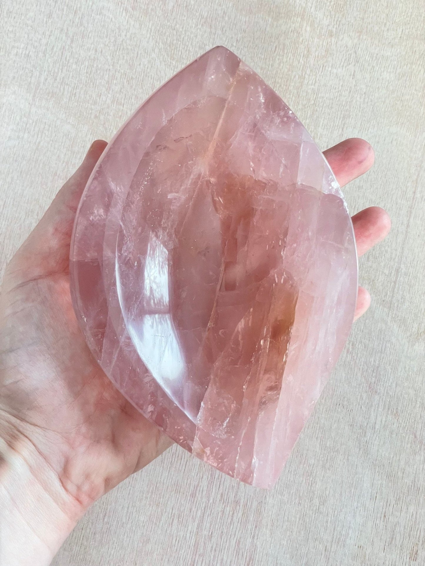 XXL Rose Quartz Bowl | Rose Quartz Carved Gemstone Bowl - earthandelm
