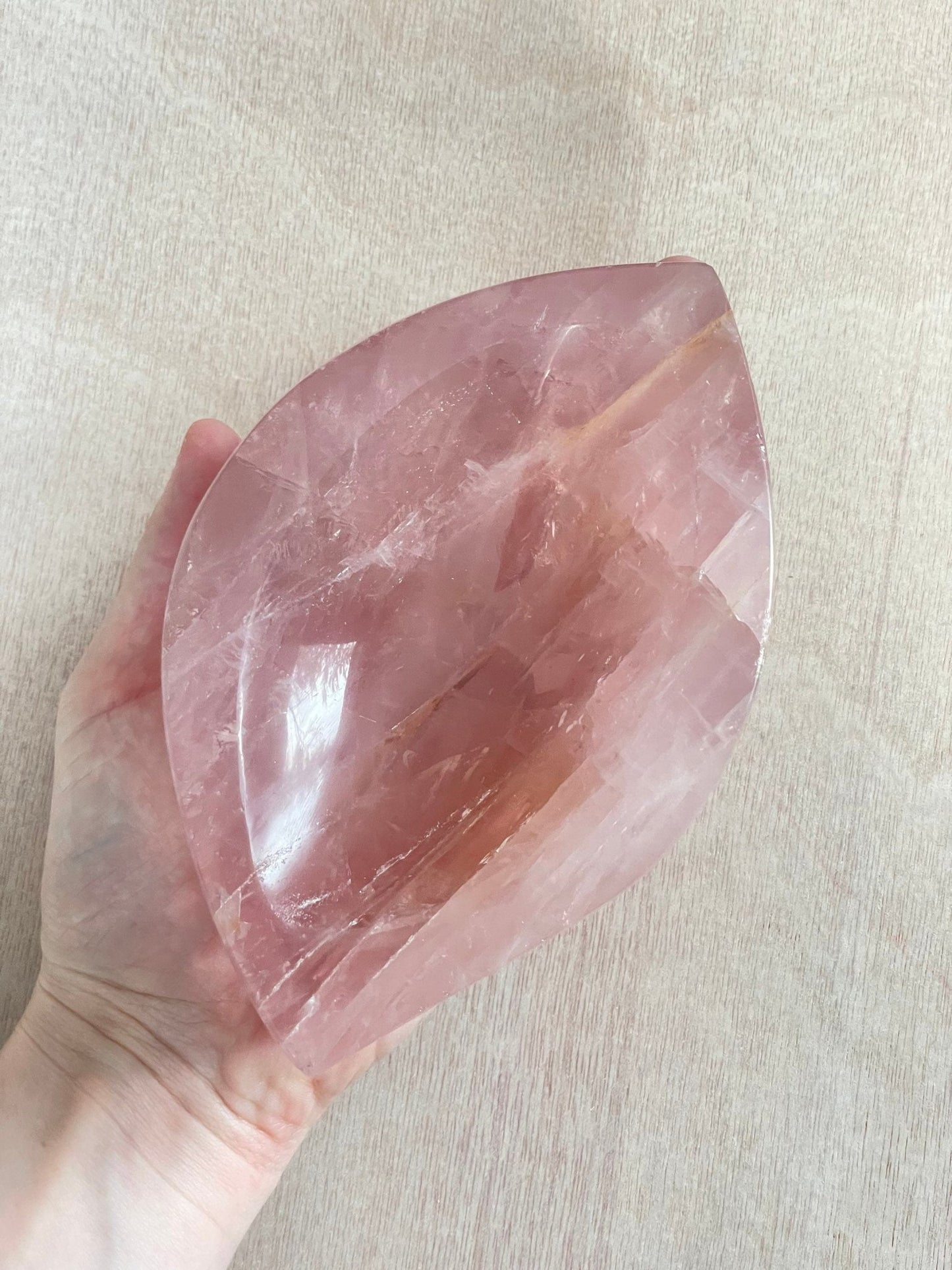 XXL Rose Quartz Bowl | Rose Quartz Carved Gemstone Bowl - earthandelm