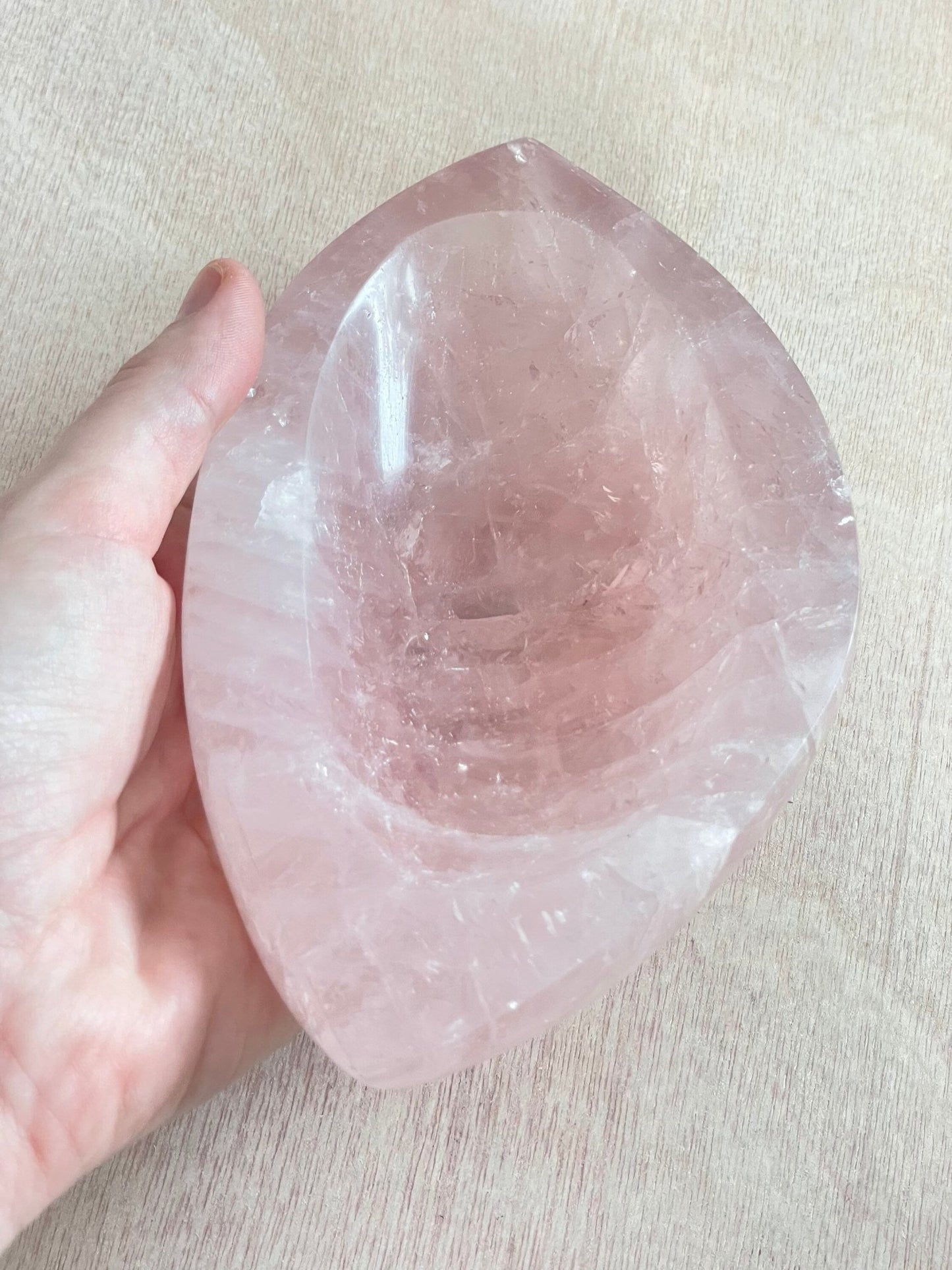 XXL Rose Quartz Bowl | Rose Quartz Carved Gemstone Bowl - earthandelm