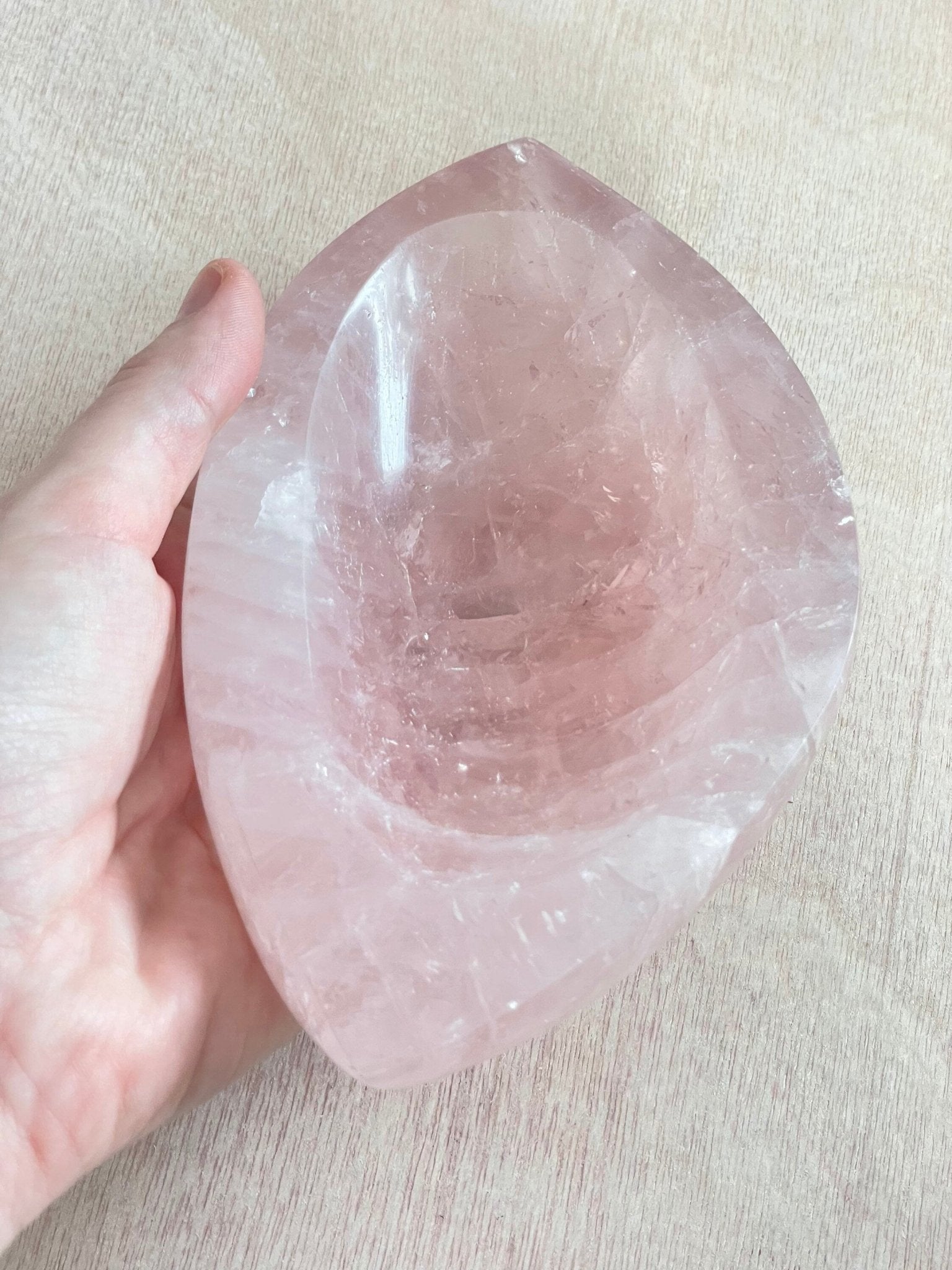 XXL Rose Quartz Bowl | Rose Quartz Carved Gemstone Bowl - earthandelm
