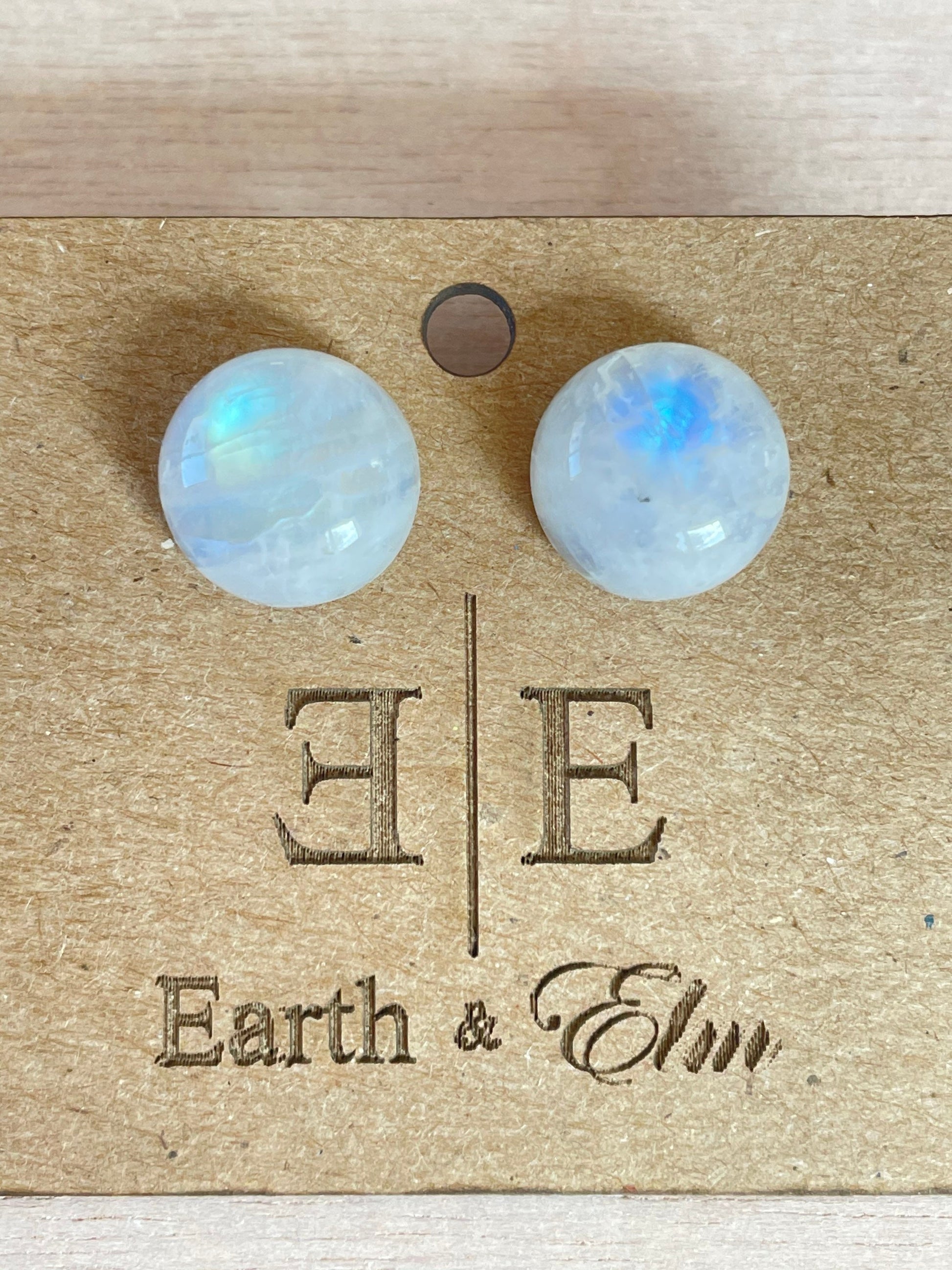 Moonstone Studs | Moonstone Earrings | 8mm Stud Earrings | Gemstone Earrings | 10mm | 12mm | 6mm