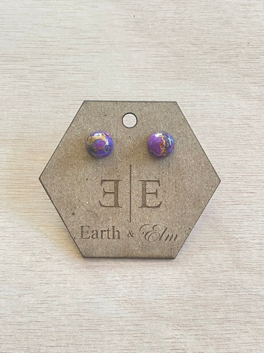 Purple Copper Turquoise Studs 