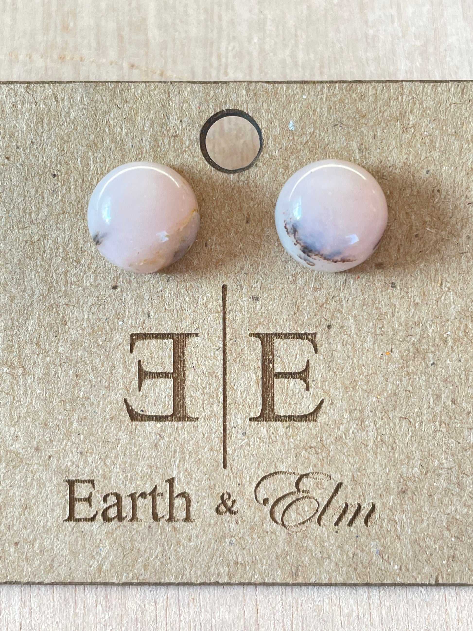 Pink Opal Studs | Stud Earrings | Gemstone Earrings | 8mm