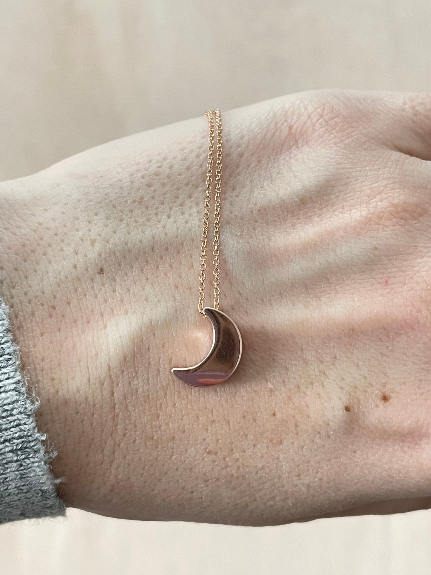 Rose Gold Moon Necklace 