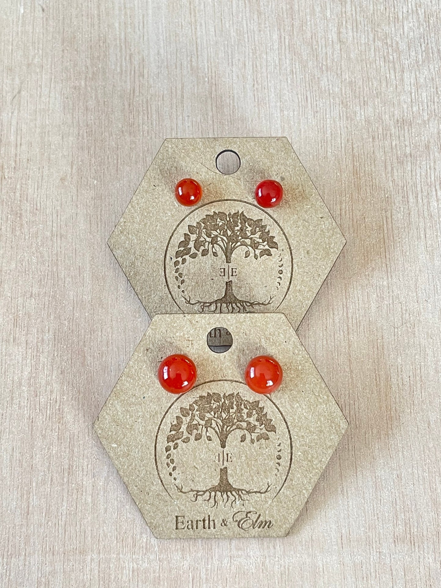 Red Onyx Stud Earrings | Red Onyx Studs | Gemstone Earrings | 8mm Studs | Real Crystal Earrings