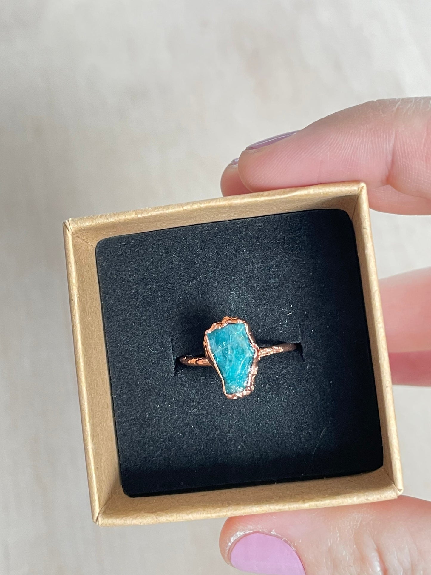Blue Apatite Ring Size 7 