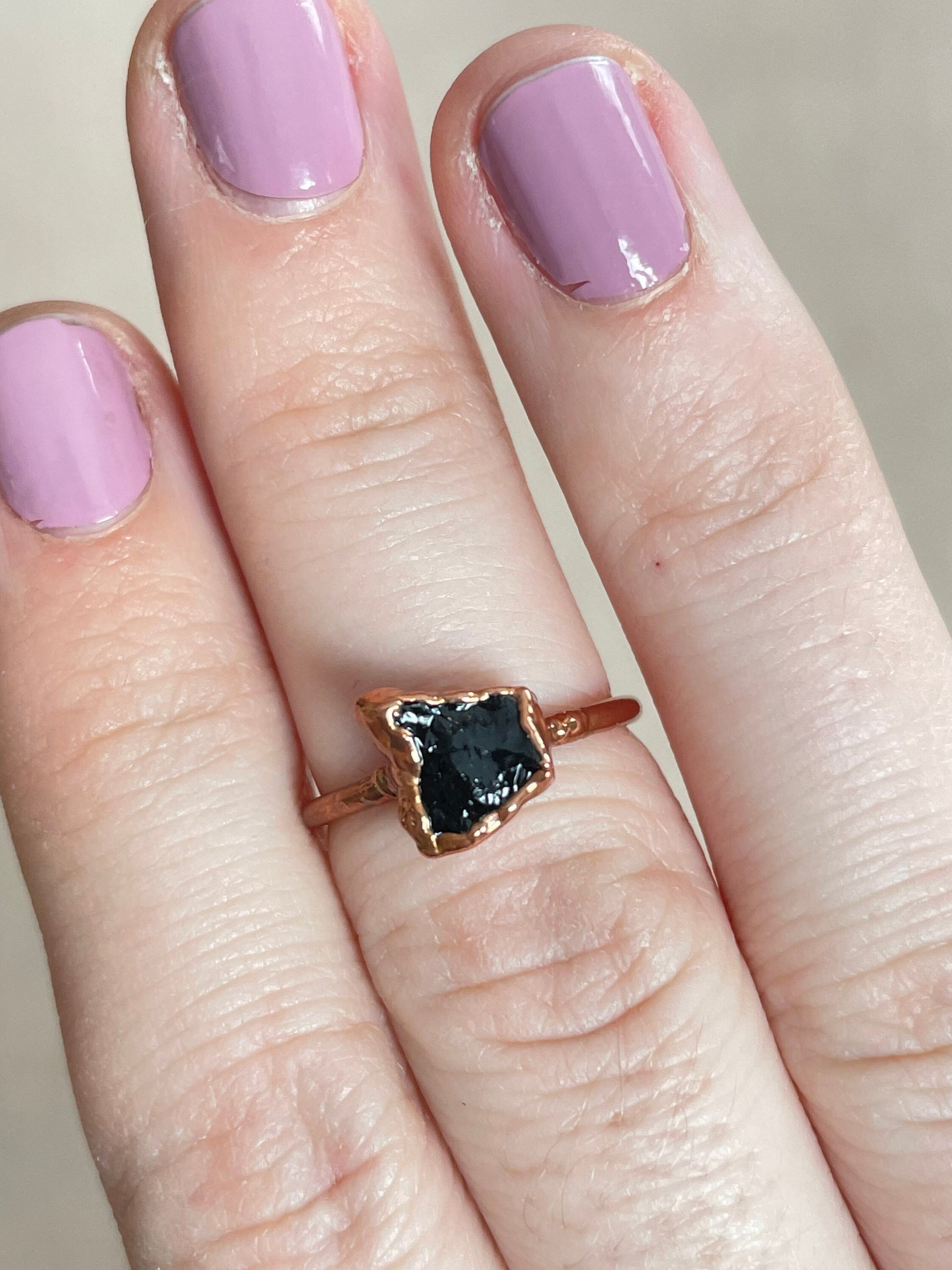 Black Tourmaline Ring Size 4 