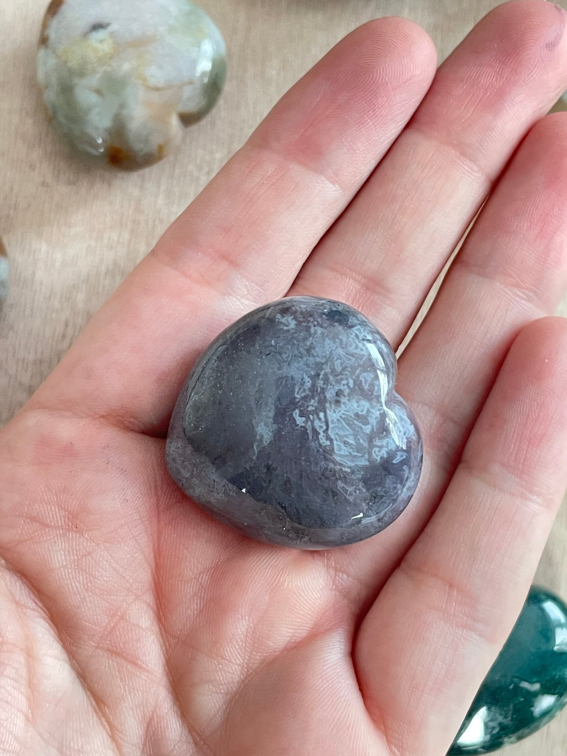 Ocean Jasper Heart Stone 