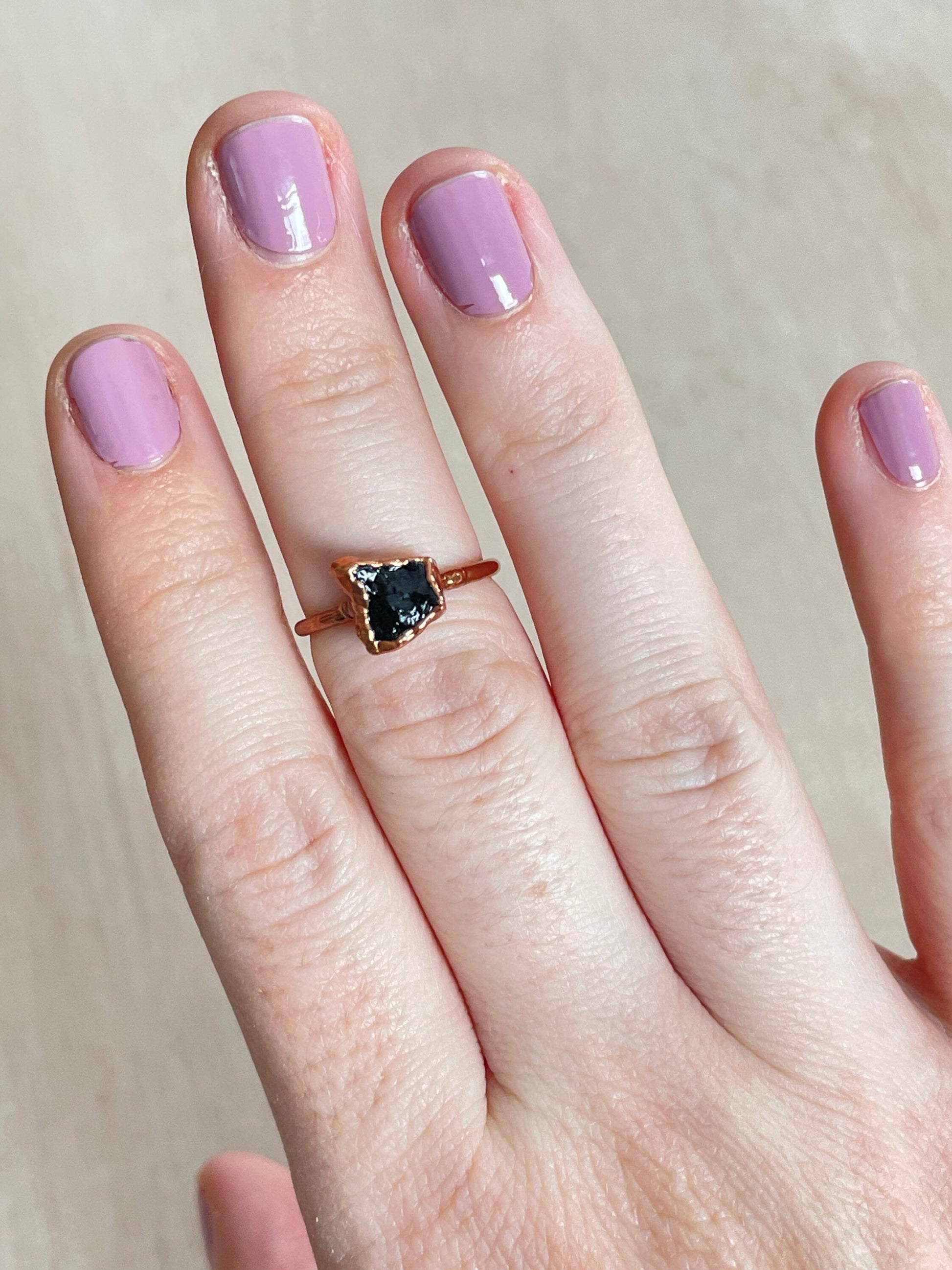 Black Tourmaline Ring Size 4 