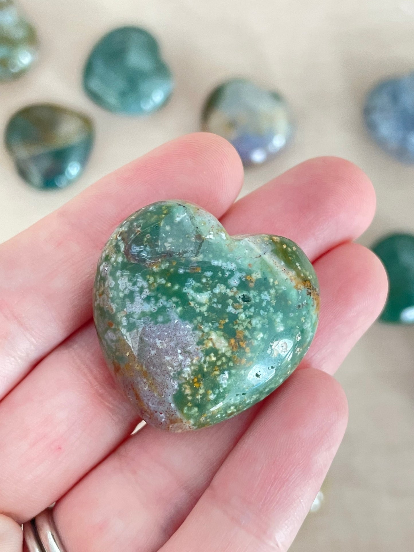 Ocean Jasper Heart Stone 