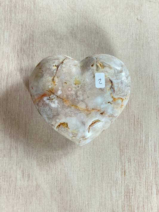 Flower Agate Heart 