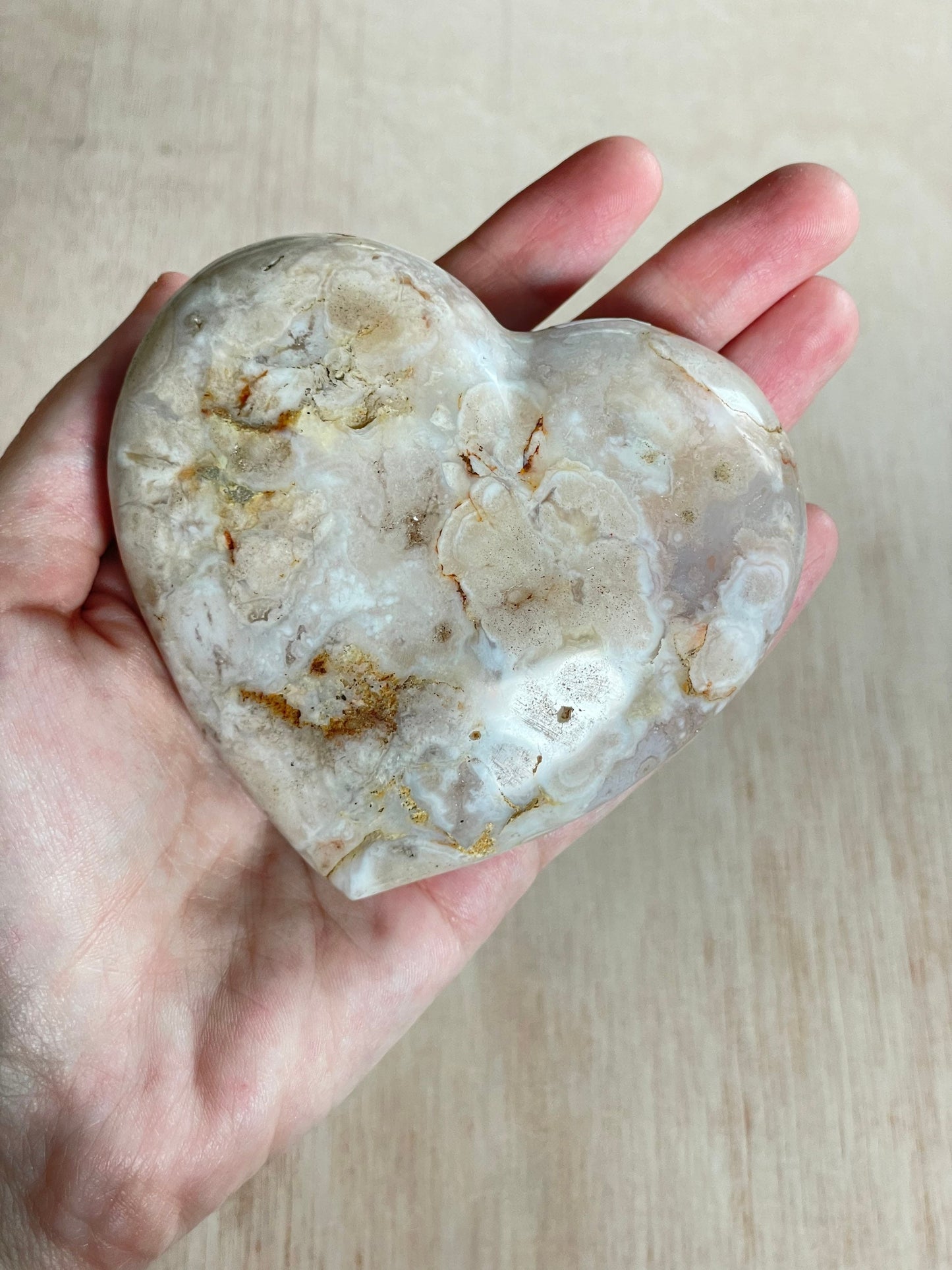 Flower Agate Heart 