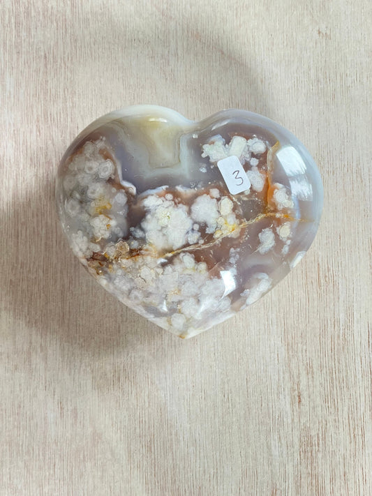 Flower Agate Heart 