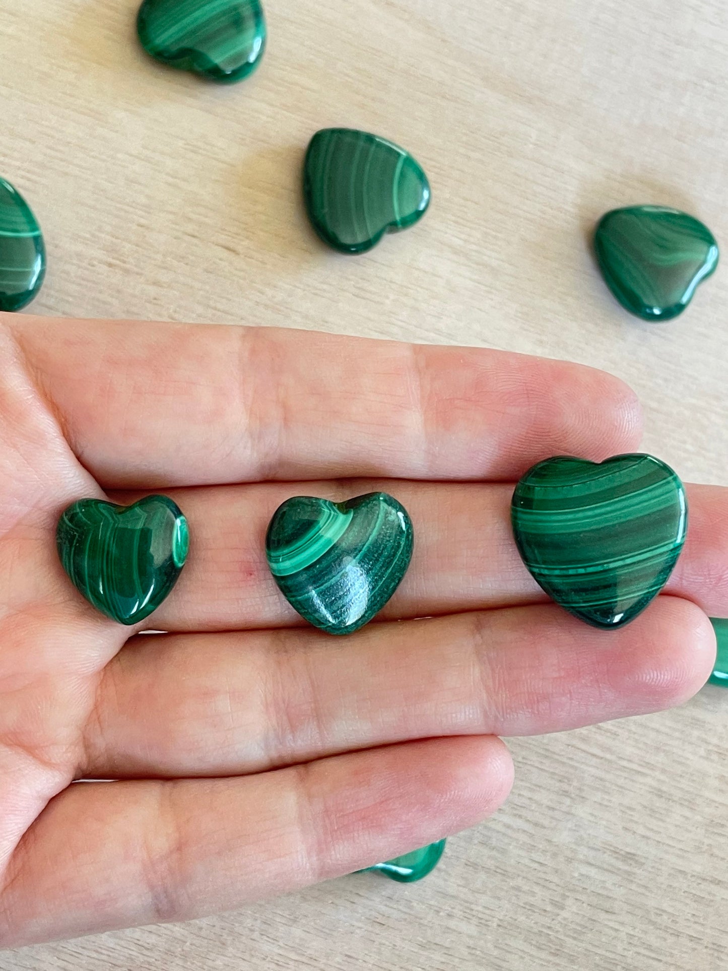 XS Malachite Heart Stone | Malachite Crystal | Authentic Gemstone | Micro Heart Shape Malachite BC