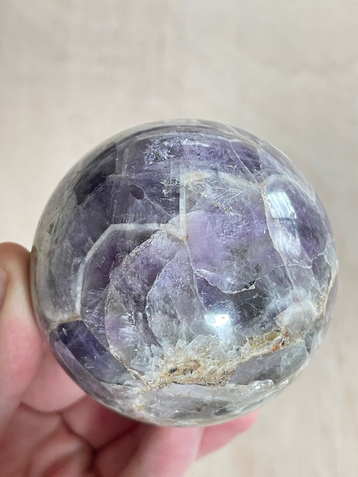 Chevron Amethyst Sphere 