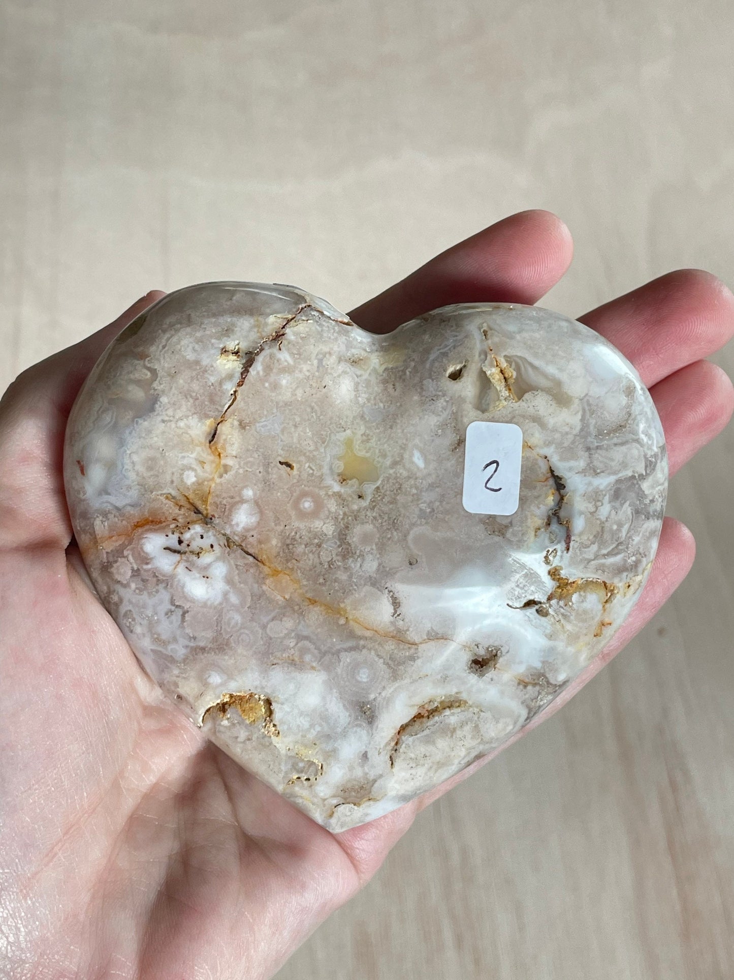 Flower Agate Heart 