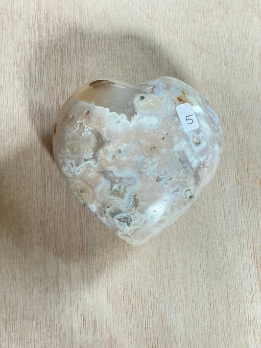 Flower Agate Heart 