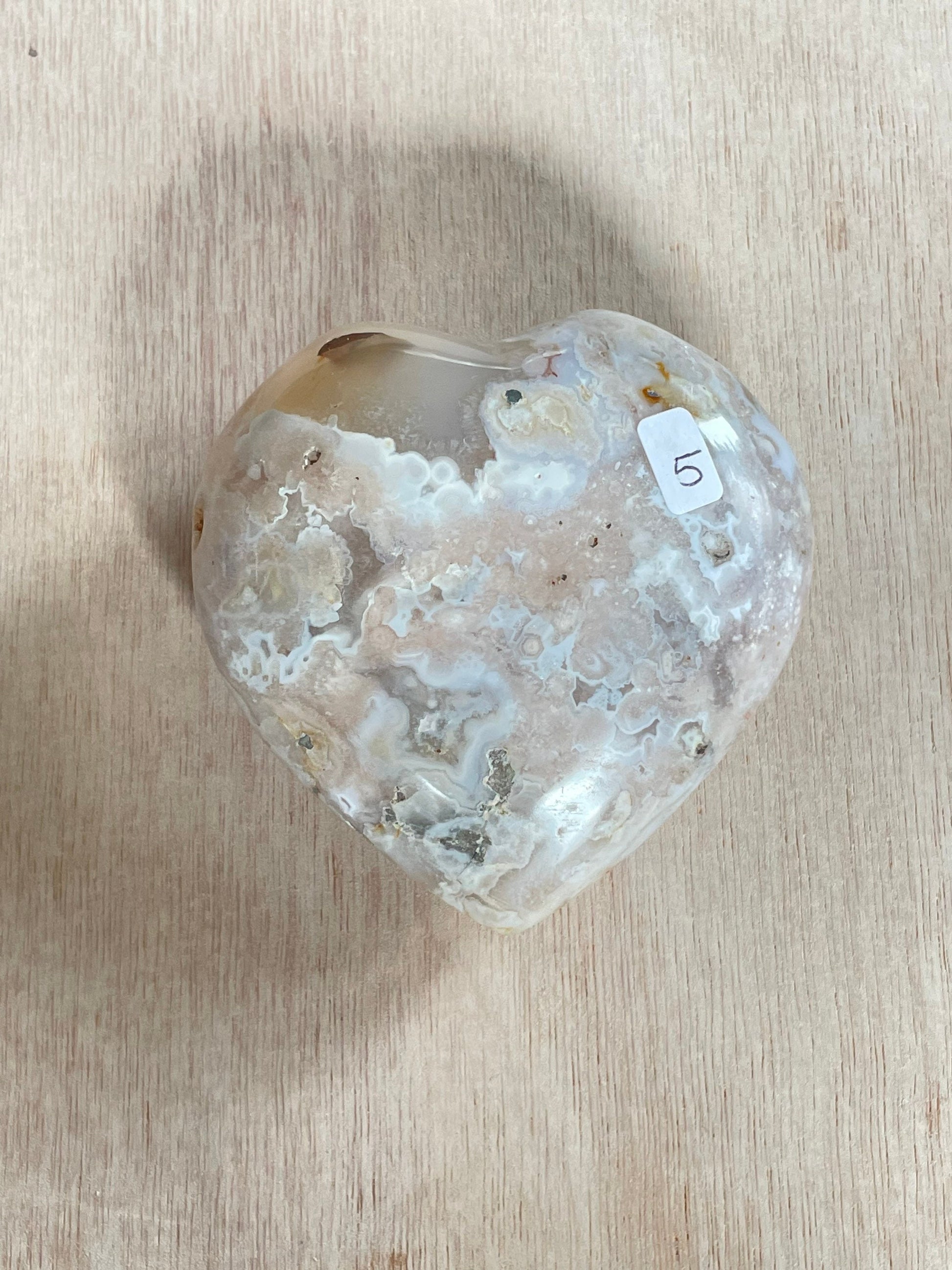 Flower Agate Heart 