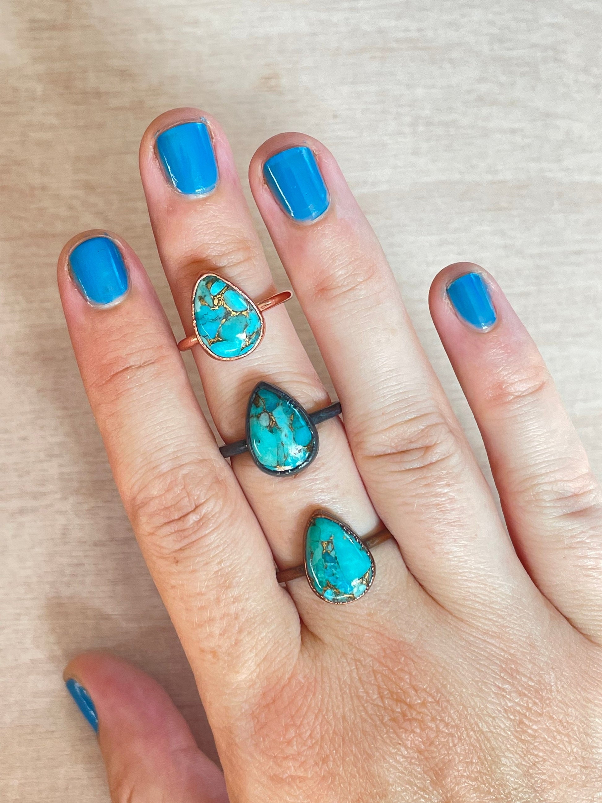 Turquoise Electroformed Ring 