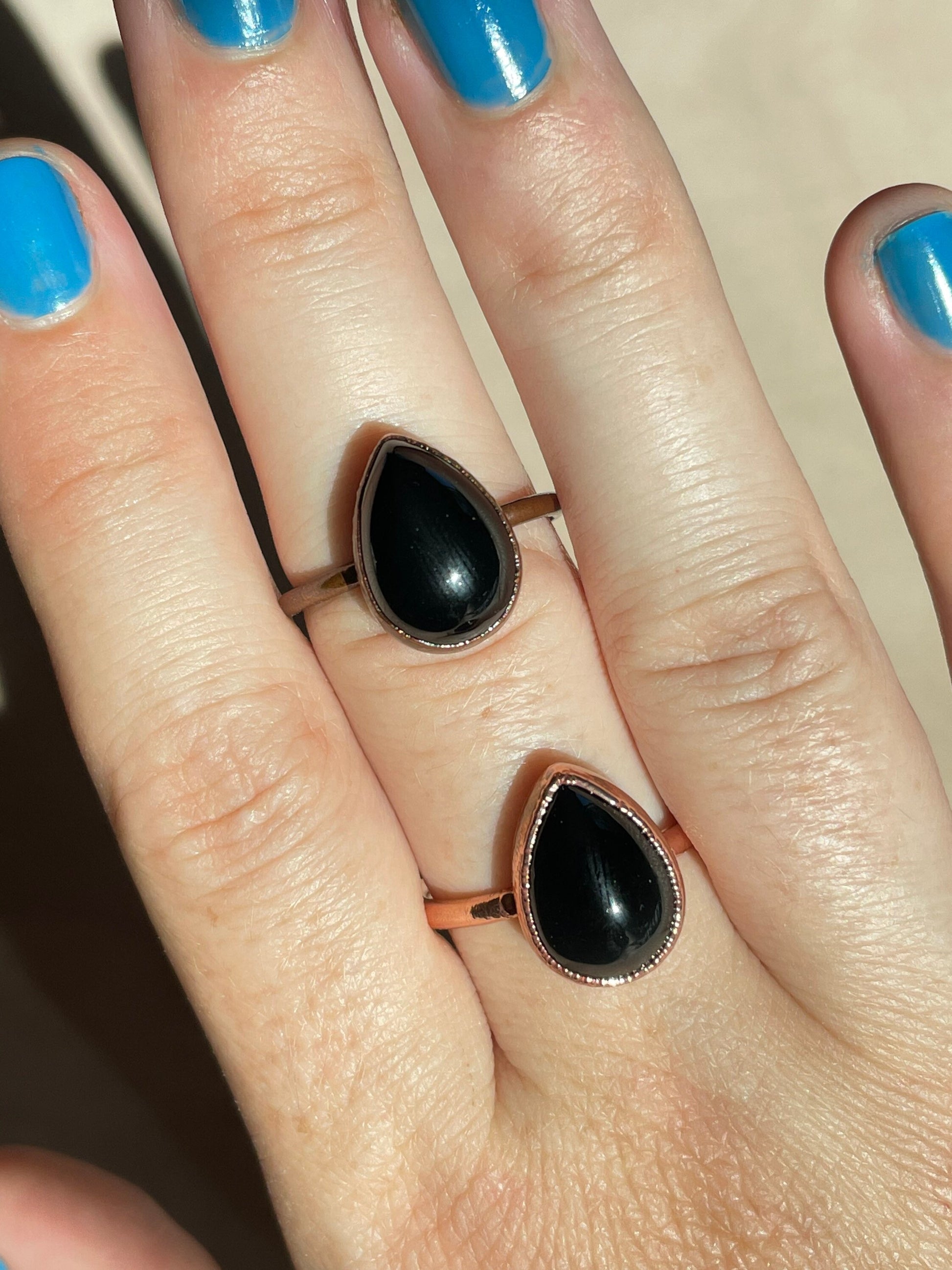 Black Onyx Electroformed Ring 