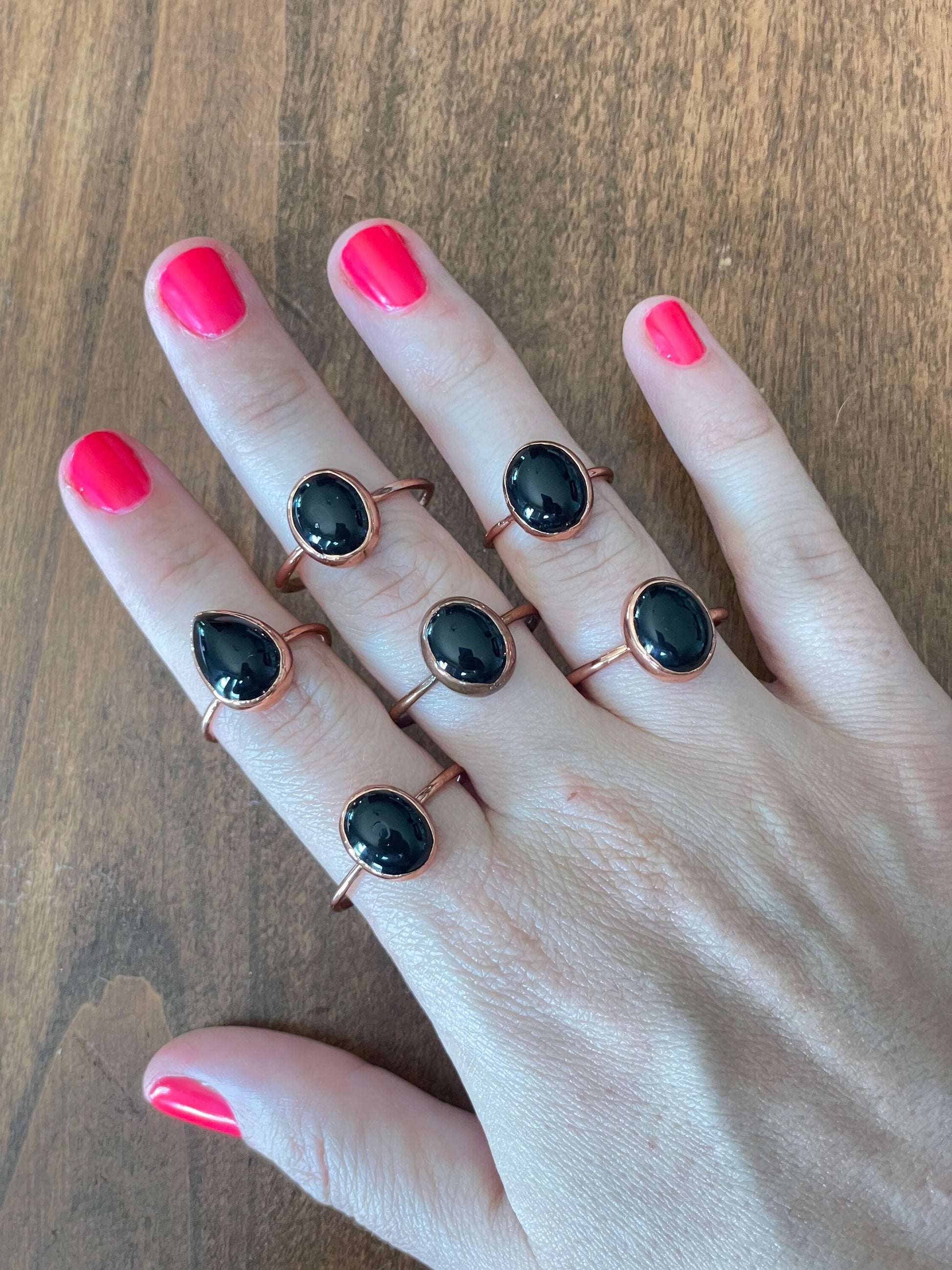 Black Onyx Electroformed Ring 