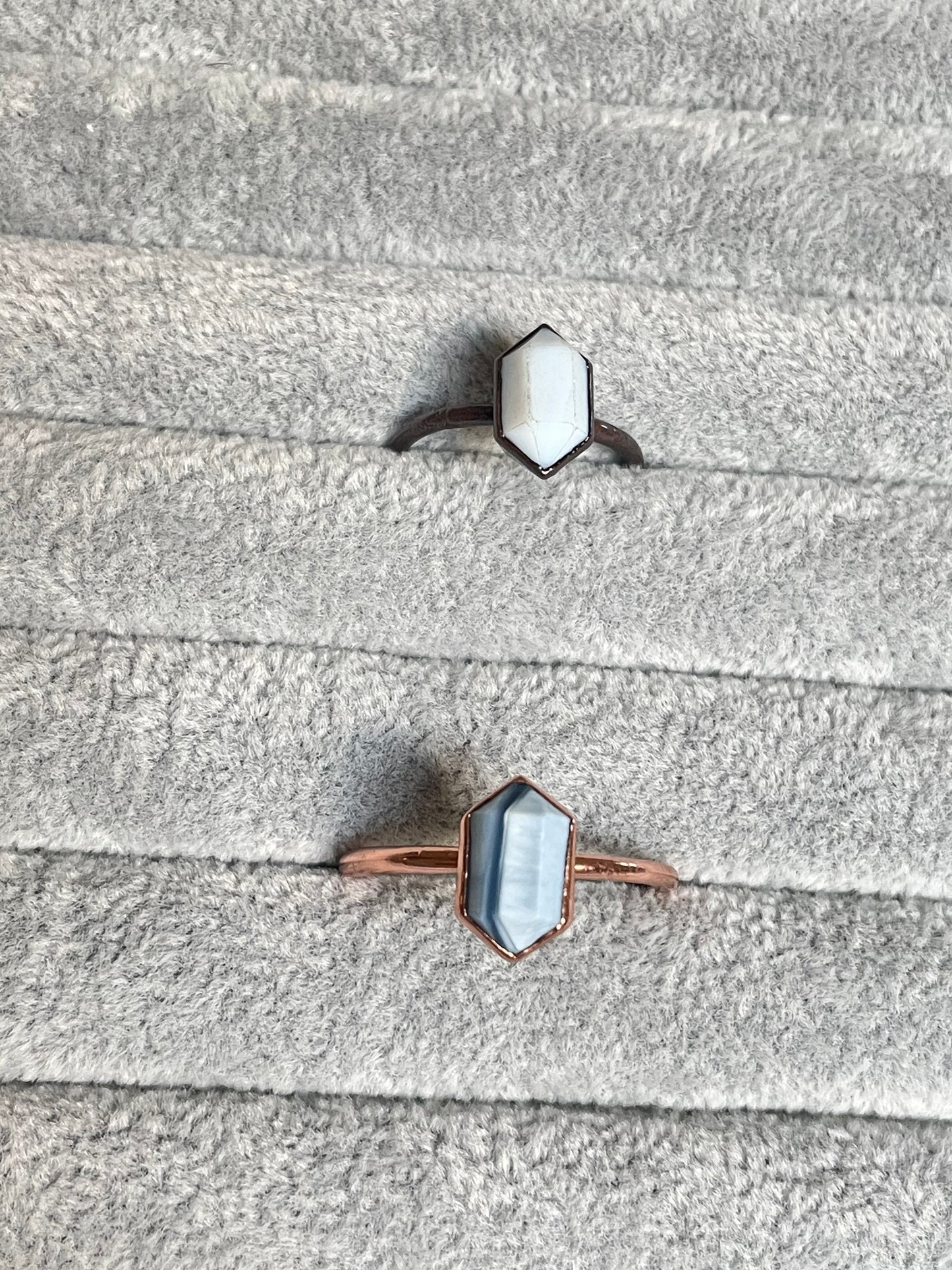 Blue Opal Solitare Ring 