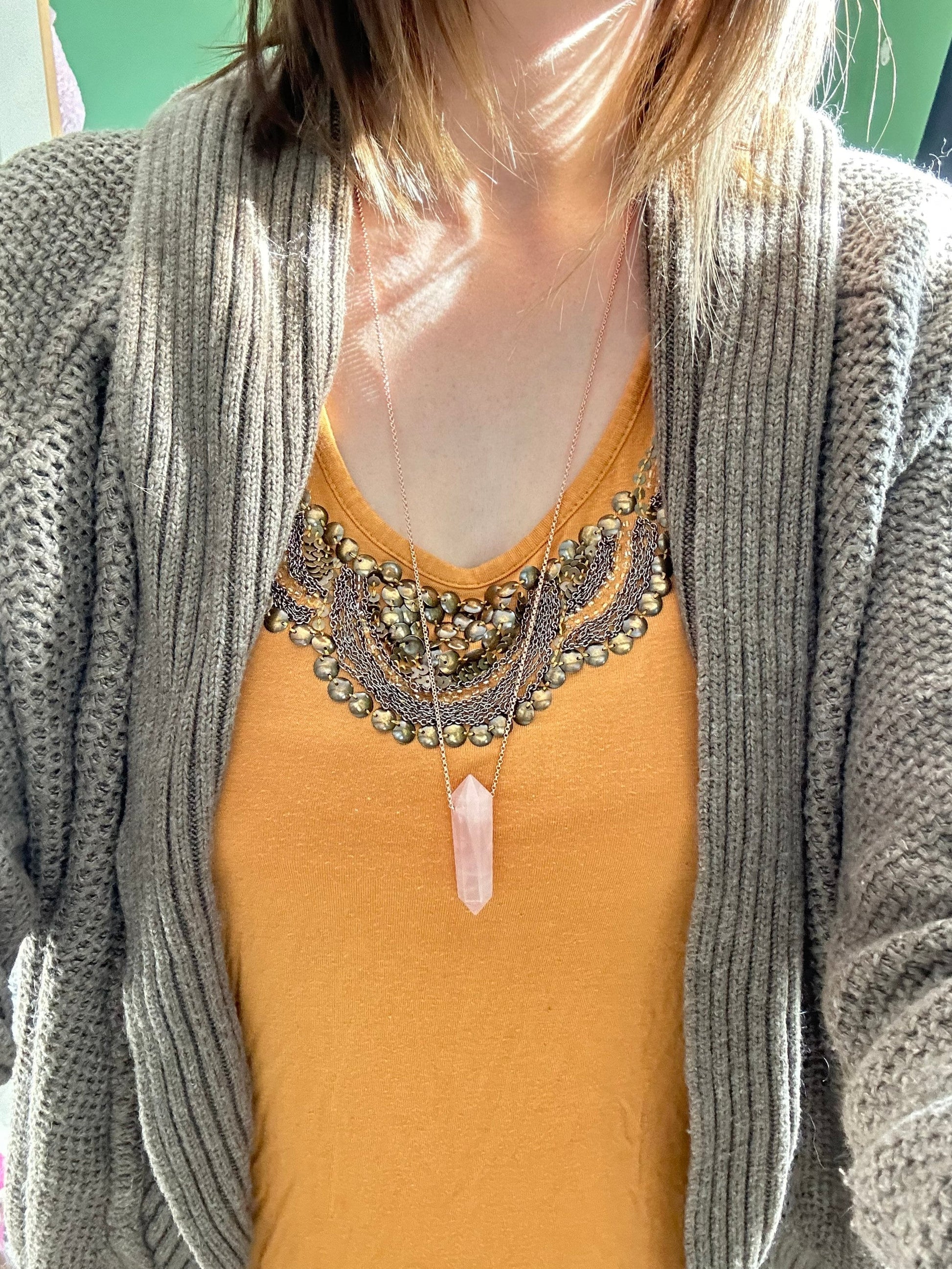 Black Rutile Point Necklace