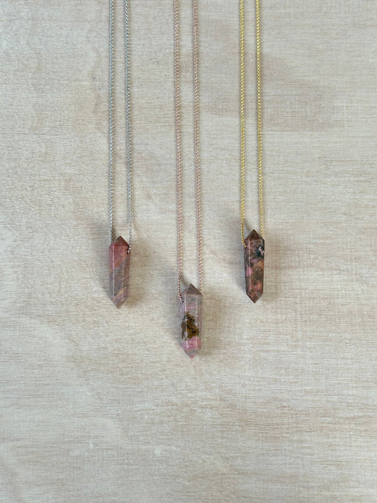 Rhodonite Point Necklace