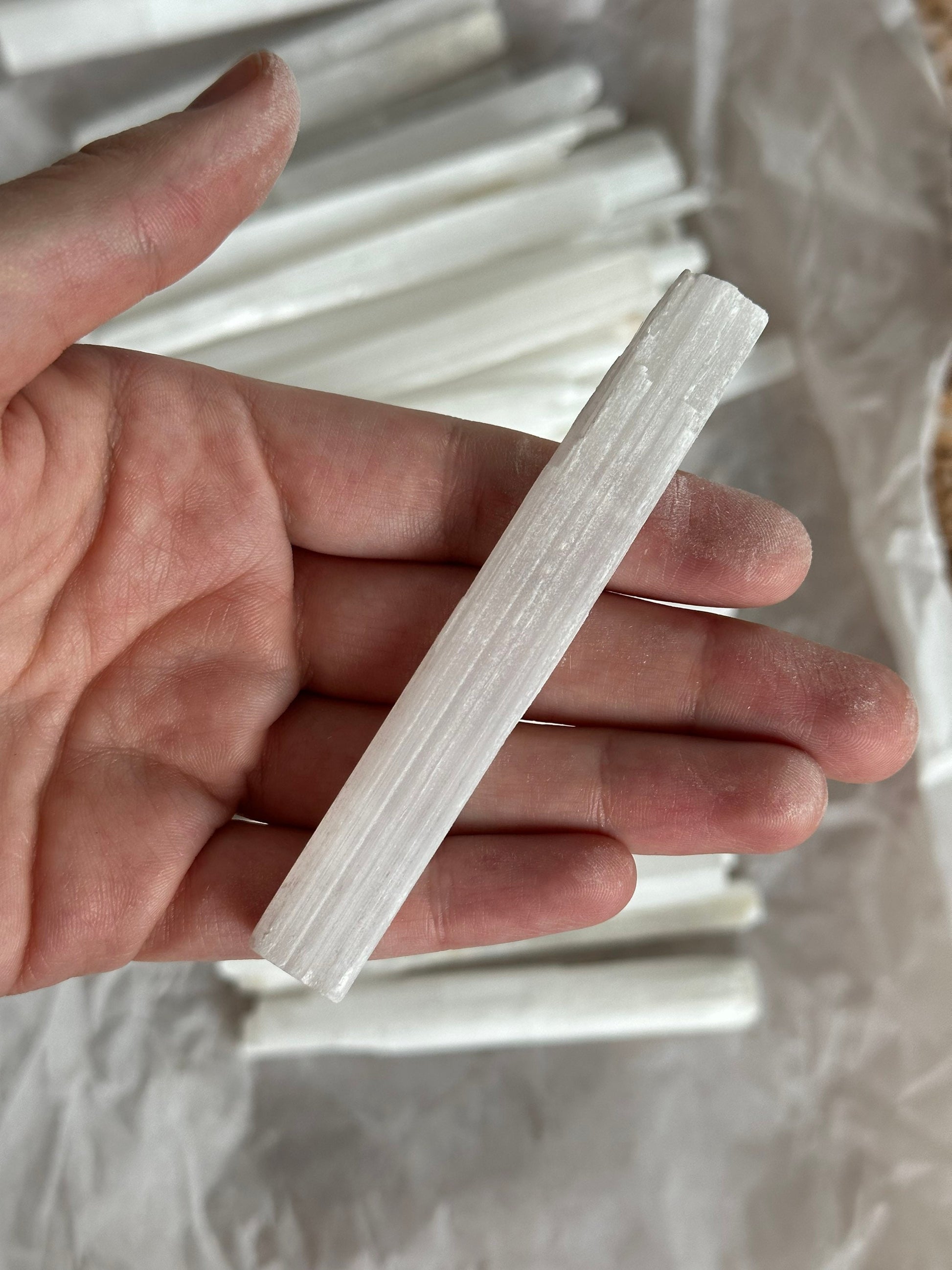 Small Raw Selenite | Raw Selenite Wand | Selenite Sticks | Smudge Bundle