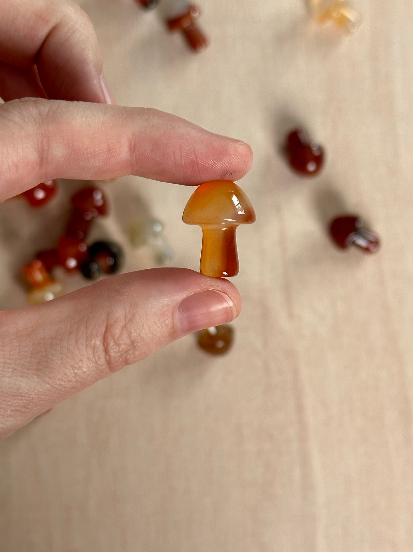 Carved Carnelian Mushroom | Polished Gemstone Carving