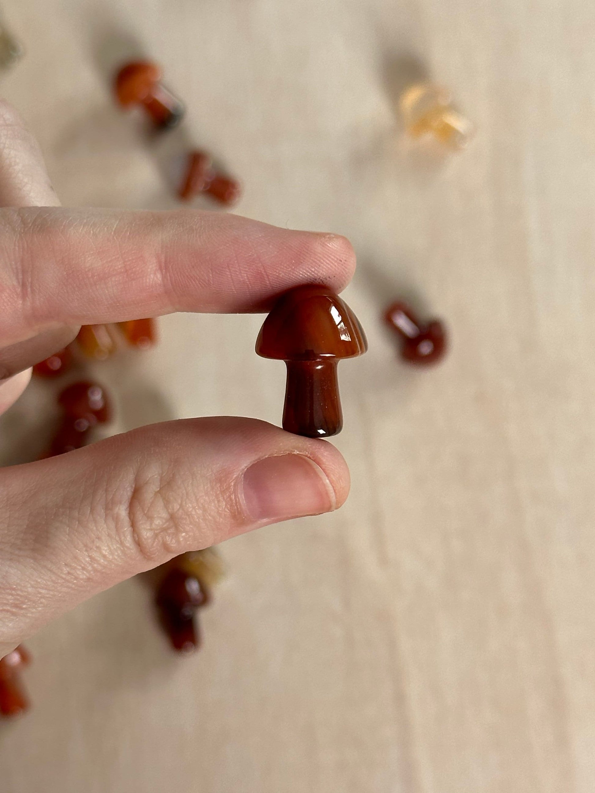 Carved Carnelian Mushroom | Polished Gemstone Carving