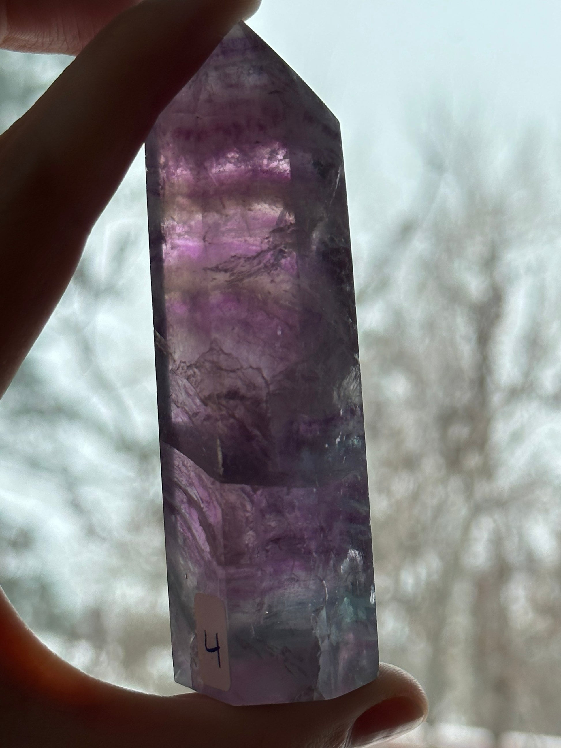 Fluorite Tower | Gemstone Point | Carved Polished Fluorite