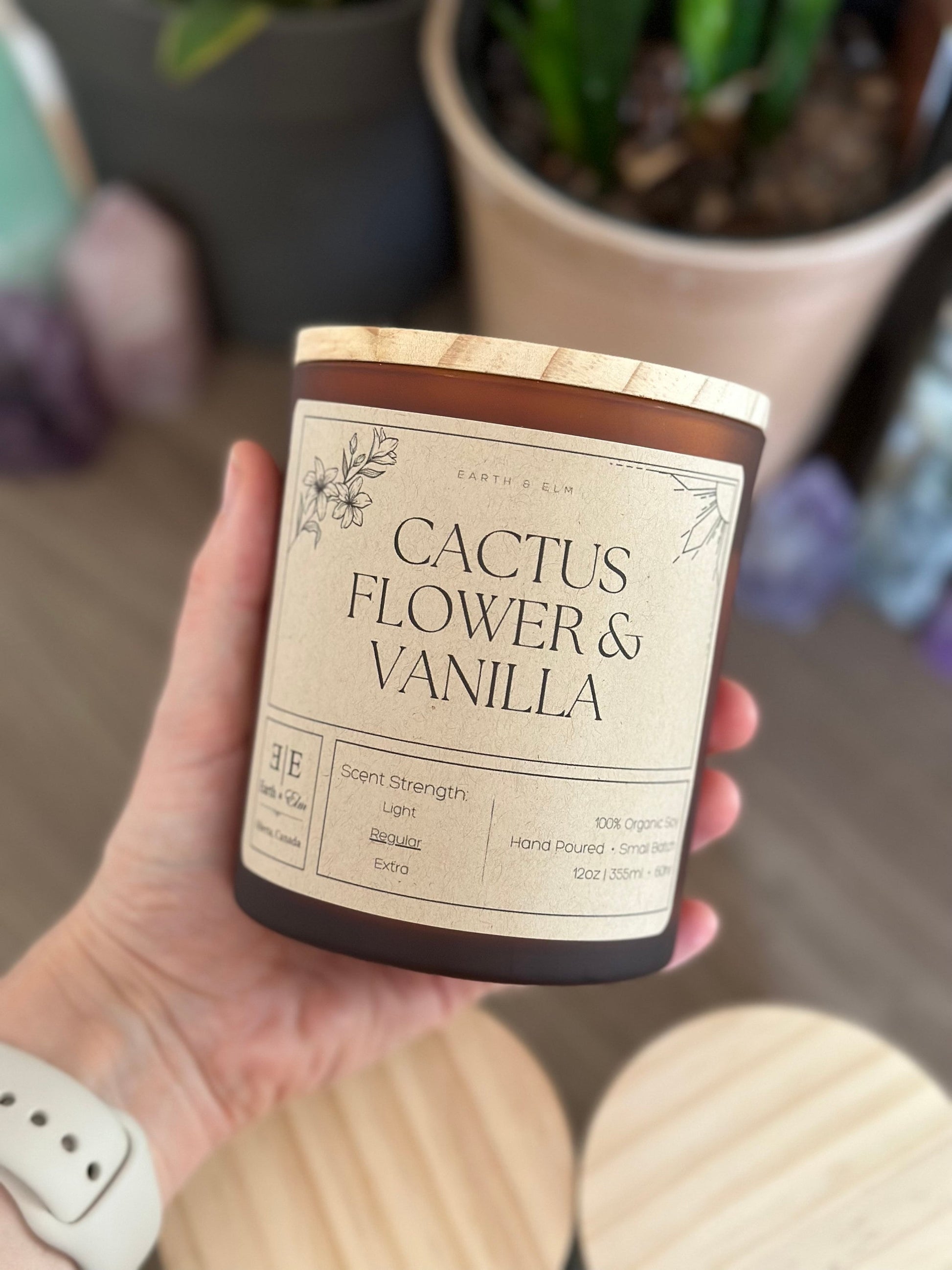 Cactus Flower & Vanilla Hidden Jewelry Candle | 12oz Soy Candle | Surprise Earring | Mystery Stud Earring | Luxury Candle
