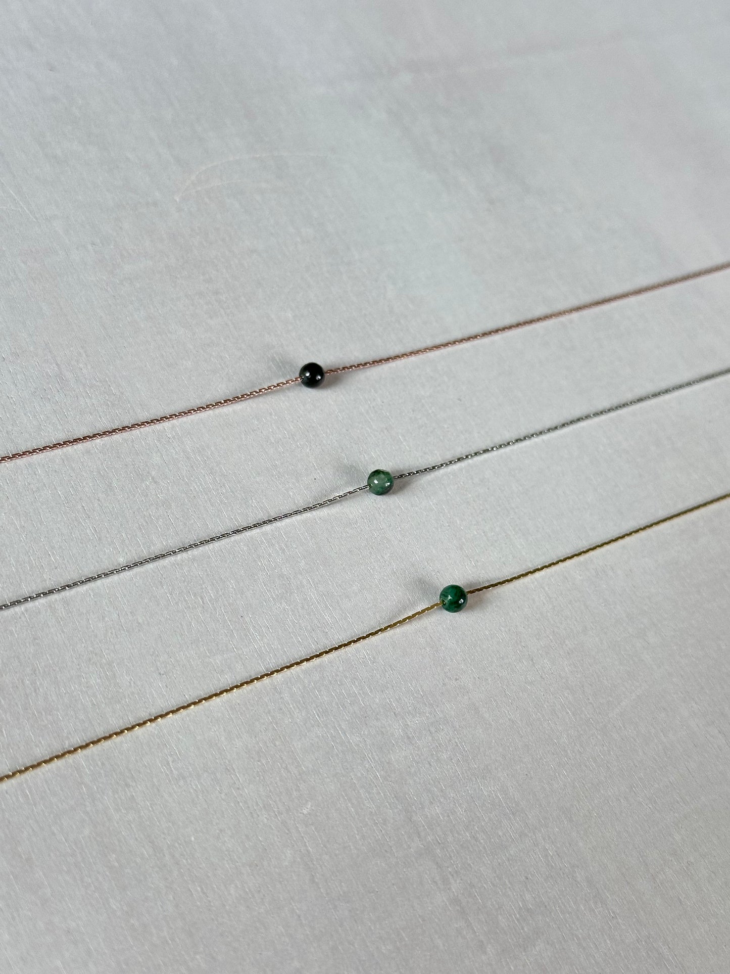 Emerald Necklace | Rose Gold | Gold | Silver | Dainty Necklace | Layering Necklace | Gemstone Necklace | Bead Necklace