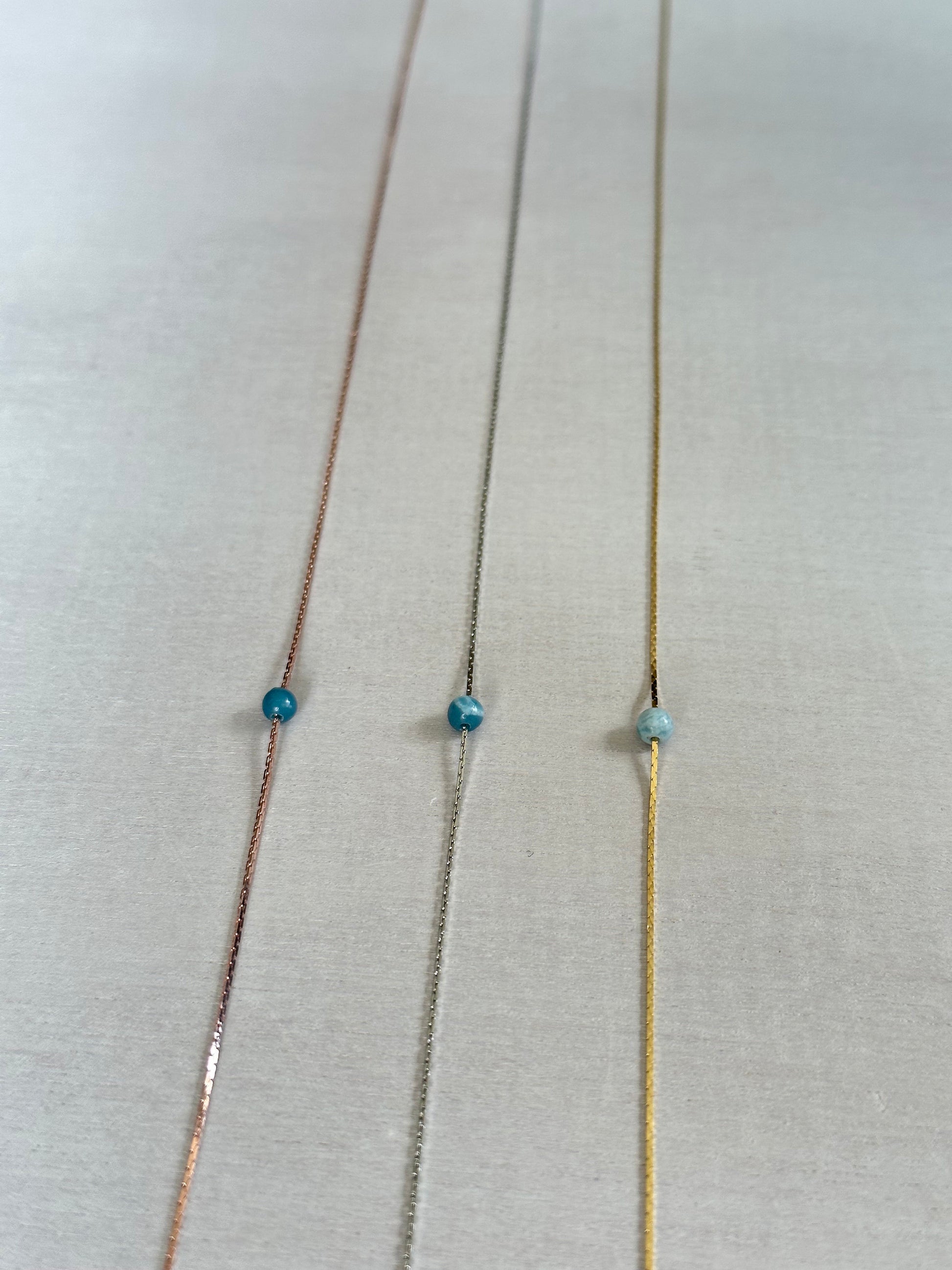 Larimar Opal Necklace | Rose Gold | Gold | Silver | Dainty Necklace | Layering Necklace | Gemstone Necklace | Bead Necklace