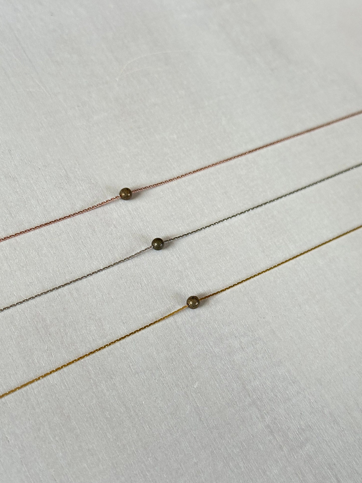 Pyrite Necklace | Rose Gold | Gold | Silver | Dainty Necklace | Layering Necklace | Gemstone Necklace | Bead Necklace