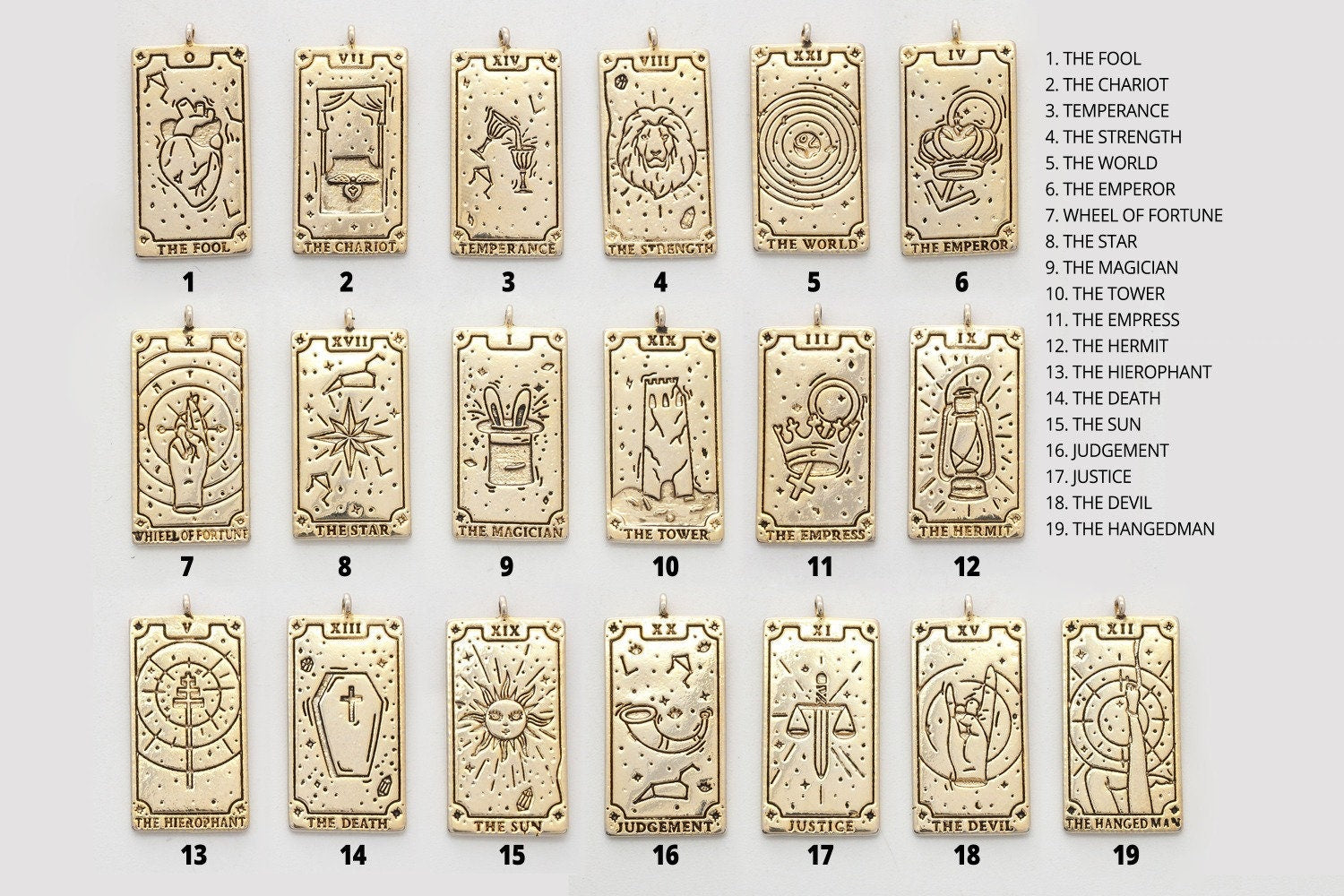 Minimalist Tarot Necklace | Gold Tarot Card | Dainty Gold Pendant