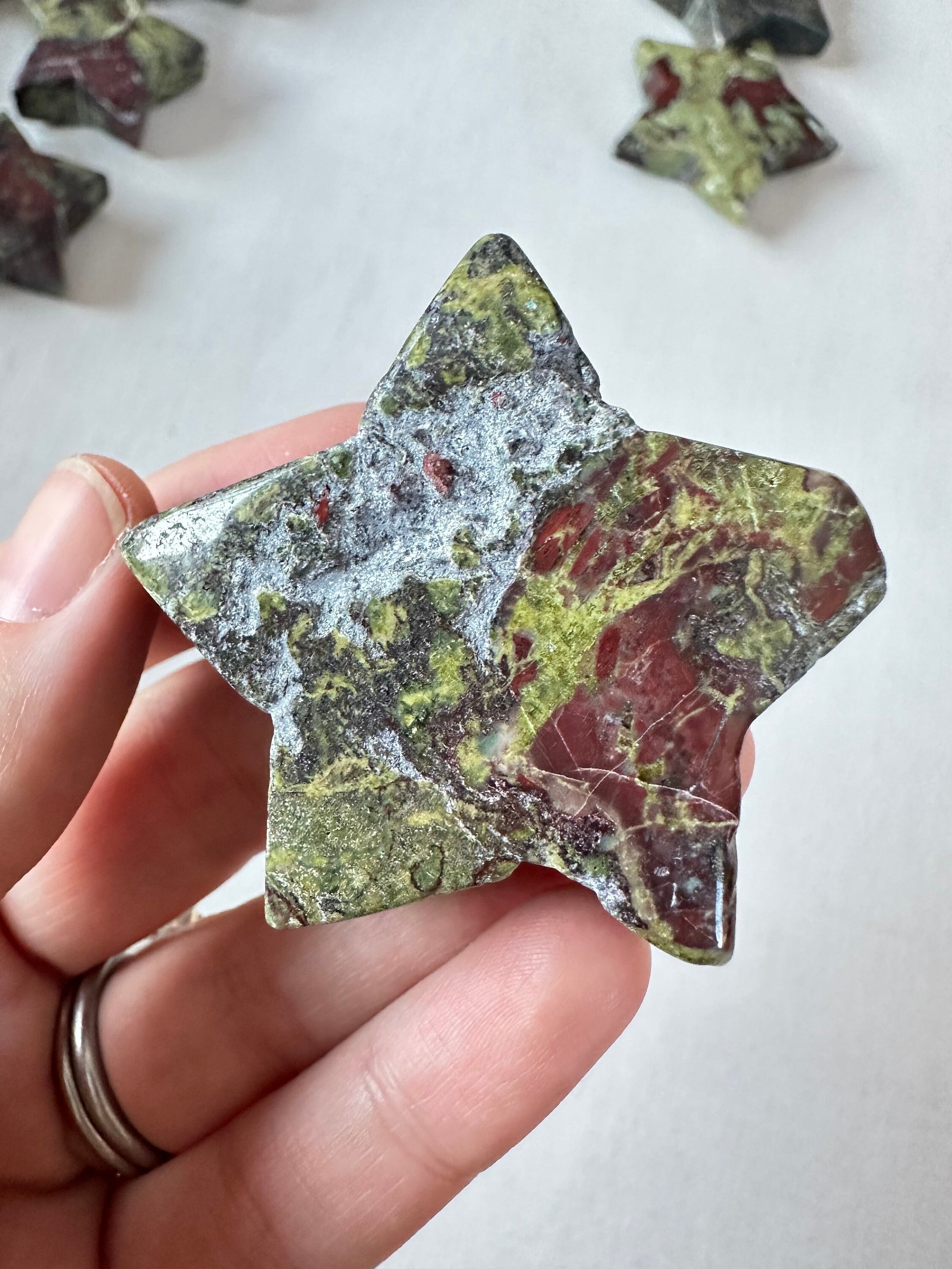 Dragons Blood Star | Dragons Blood Jasper | Carved Star Gemstone