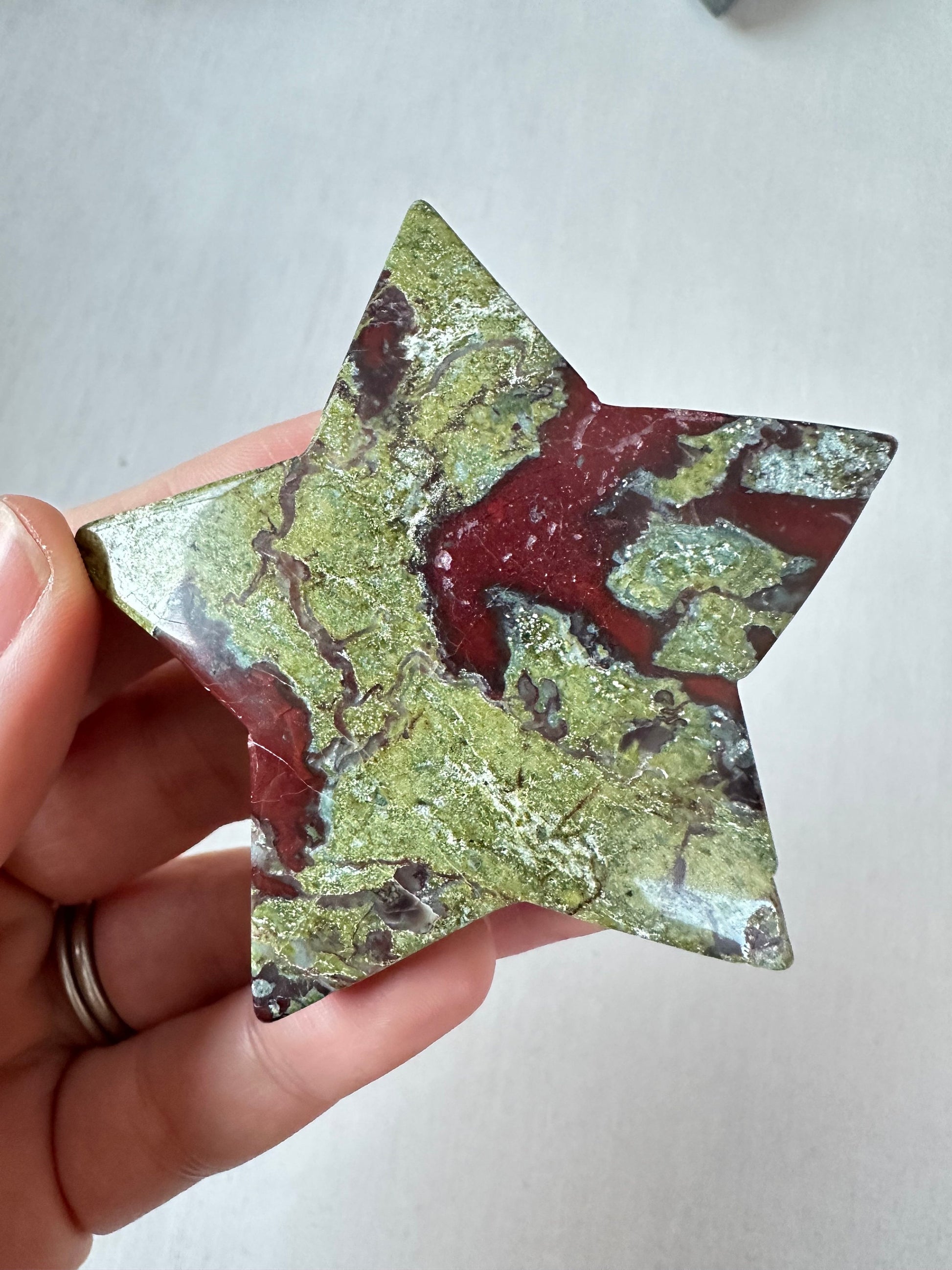 Dragons Blood Star | Dragons Blood Jasper | Carved Star Gemstone